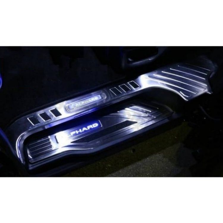 ステッププレートアルファード30系現行 LED青発光 高品質ステンレス製