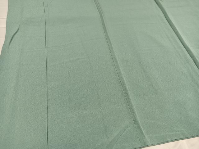 平和屋着物○本草木染作家 瑞鳳 色無地 青竹色 正絹 逸品 AABD0777ph