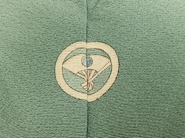 平和屋着物○本草木染作家 瑞鳳 色無地 青竹色 正絹 逸品 AABD0777ph