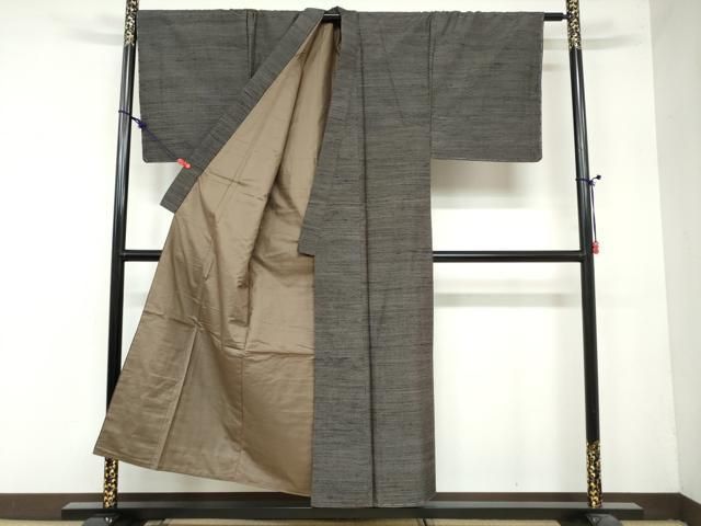 平和屋着物○男性 結城紬 アンサンブル 100亀甲 総詰め 正絹 逸品 未