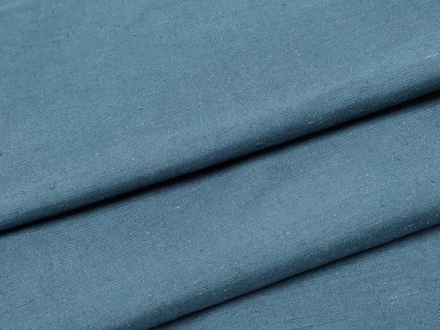 平和屋着物●男性 紬 色無地 鉄御納戸色 正絹 ♥ hy