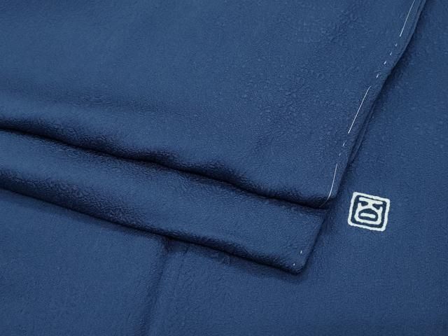 平和屋着物●京加賀友禅 百貫達雄監修 色無地 深縹色 正絹 ♥ vf