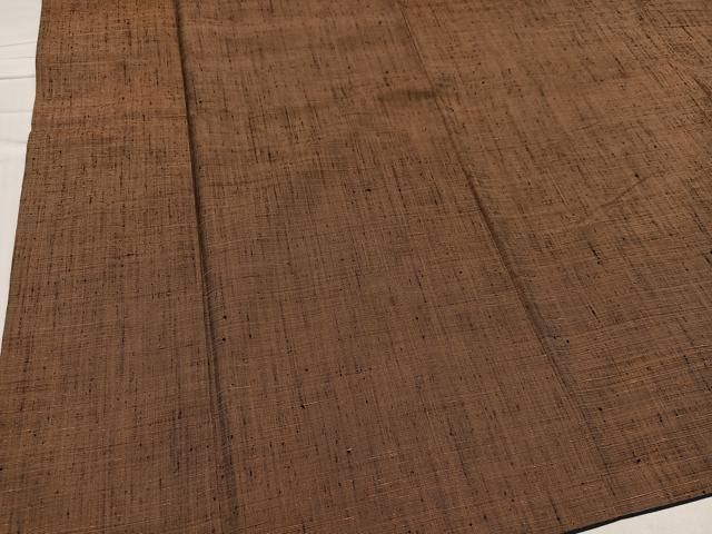 平和屋着物○男性 紬 アンサンブル 色無地 灰茶色 正絹 逸品