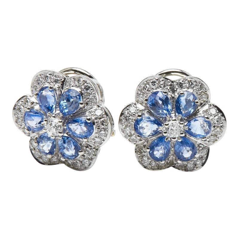 ノーブランド フラワー 花 モチーフ K 14 WG ホワイトゴールド Pt 900 プラチナ レディース no brand 240-44681