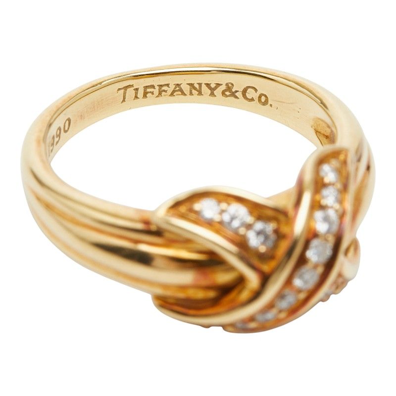 ティファニー シグネチャー クロス ダイヤモンド K18YG イエロー