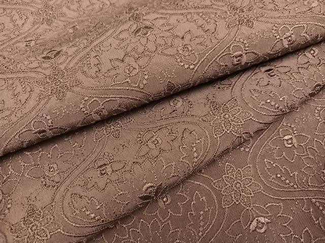 平和屋着物 上質な色無地 総刺繍 花尽くし 葡萄鼠色 正絹 ph