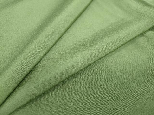 平和屋着物●上質な色無地 草色 正絹 ud