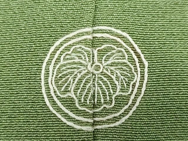  平和屋着物 上質な色無地 草色 正絹 ud 色無地 着物