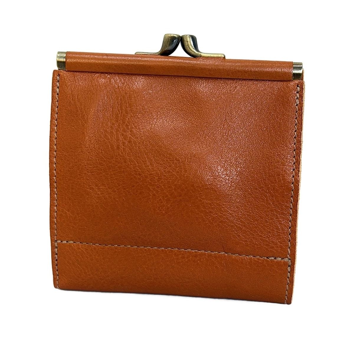 IL BISONTE(イルビゾンテ) Wホック財布美品 - ライトブラウン がま口