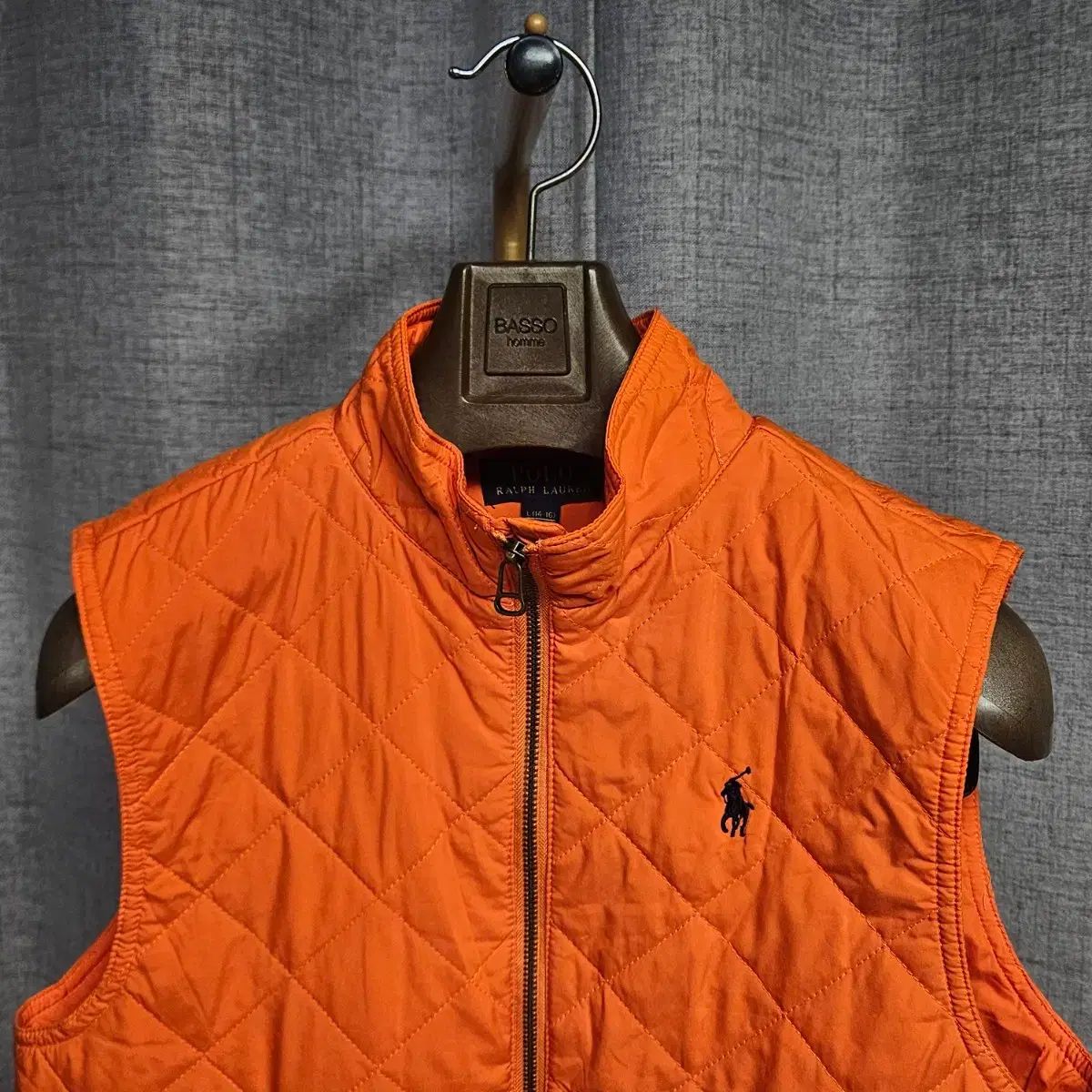 14-16 POLO RALPH LAUREN ポロラルフローレン キッズ キルティング BEST ベスト オレンジ 成人 レディース