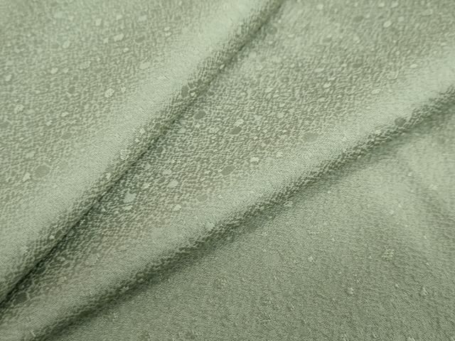 平和屋着物●上質な色無地 大小霰地紋 老竹色 正絹 ud