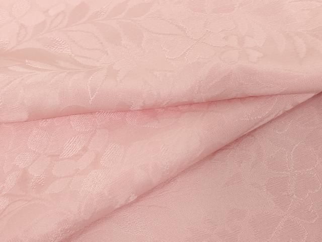 平和屋着物 上質な色無地 草花地紋 撫子色 正絹 cs