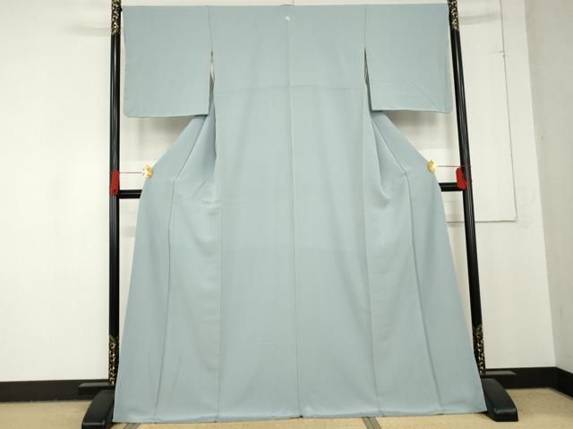 平和屋着物 上質な色無地 水色 ロング丈 正絹 cs