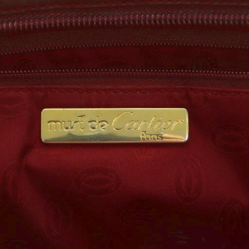 カルティエ Cartier クラッチバッグ セカンドバッグ レザー ボルドー