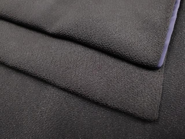 平和屋着物 男性 色無地 紫黒色 正絹 du