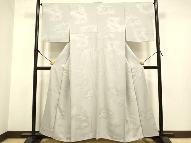 平和屋着物 上質な色無地 風景地紋 潤色 正絹 du