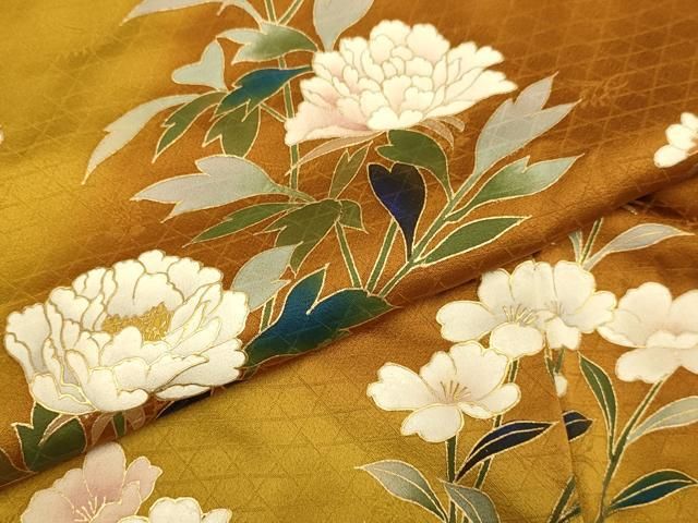 平和屋着物＊夏物 小紋 絽 草花文 正絹 逸品 AABB2587jd