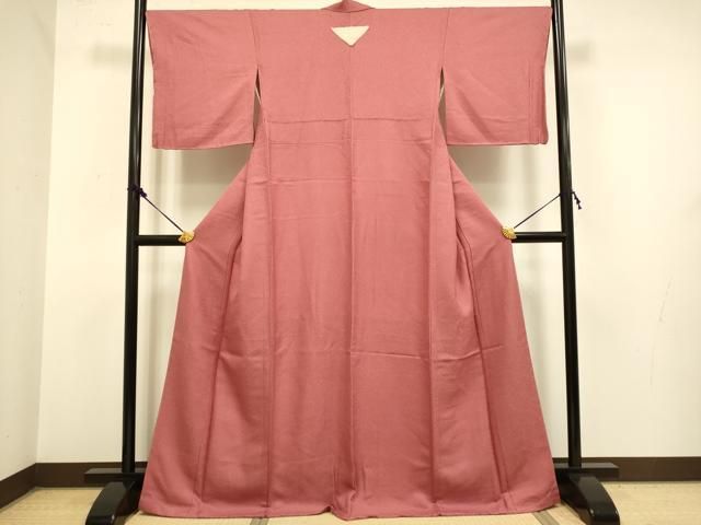 平和屋着物●上質な色無地 銀朱色 正絹 ♥ du