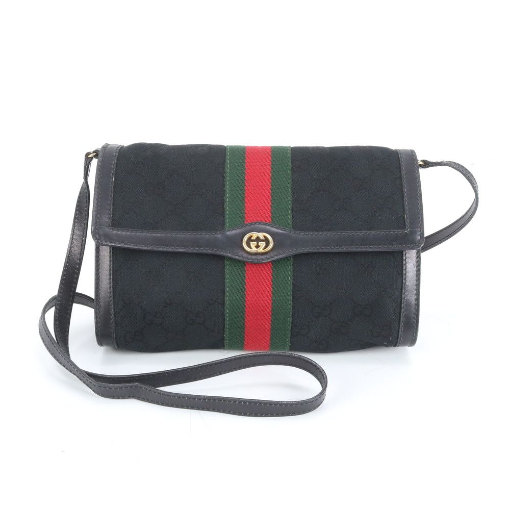 美品 ヴィンテージ オールド グッチ GG キャンバス シェリー ライン 37