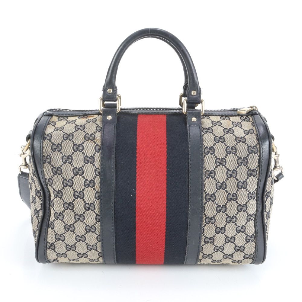 美品 グッチ GG キャンバス レザー 2WAY ショルダーバッグ ミニ