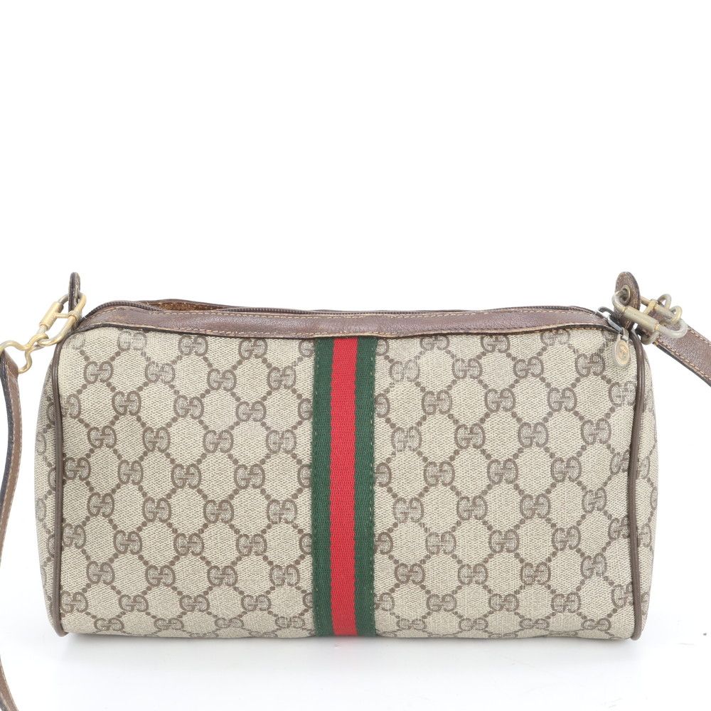 【美品】オールドグッチ ショルダー GGスプリーム シェリーライン ヴィンテージ ヴィンテージ オールド グッチ GG スプリーム シェリーライン レザー