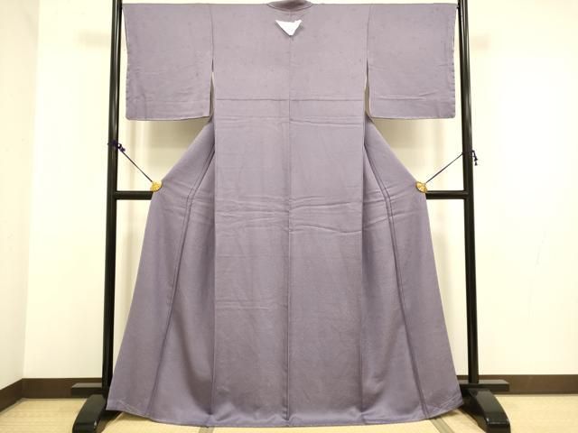 平和屋着物 上質な色無地 花松地紋 葡萄鼠色 さが美扱い 正絹 du