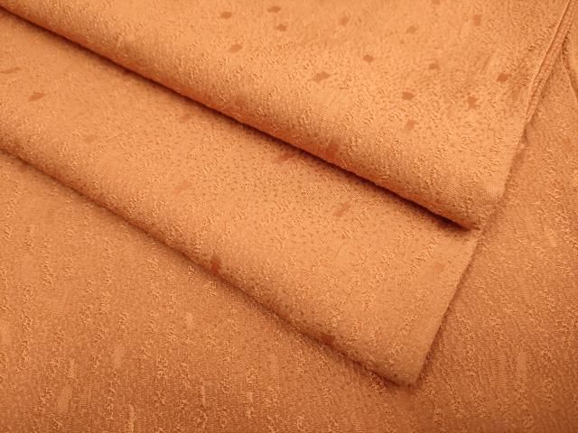 平和屋着物●上質な色無地 箔散らし地紋 柿茶色 正絹 du