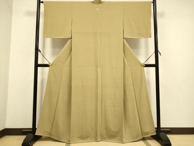 平和屋着物 上質な色無地 榛色 正絹 du