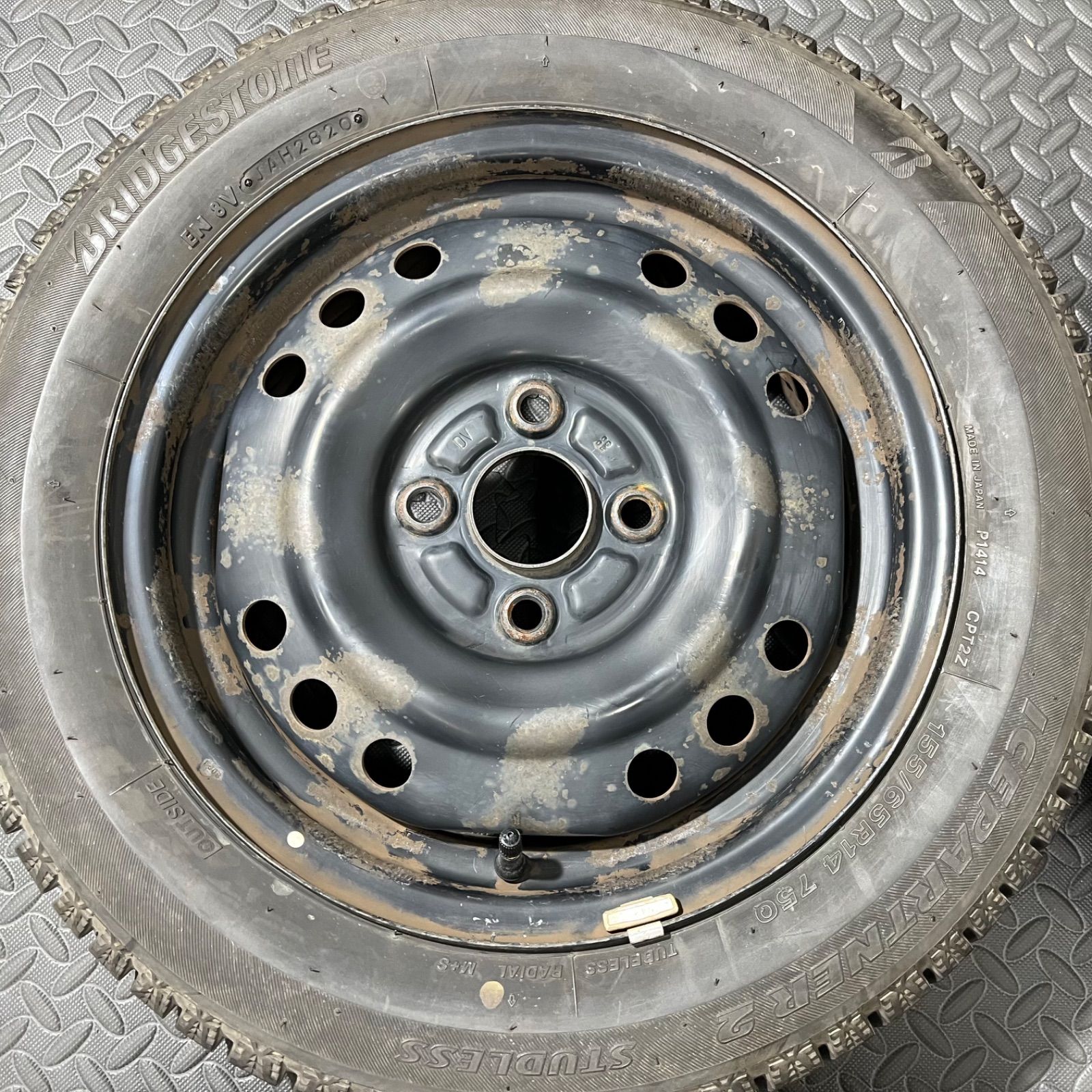 20年製 155 65 R 14 ブリヂストン アイスパートナー2 ダイハツ タント ムーヴ ミラ コンテ スタッドレスタイヤ 冬タイヤ 1260 E