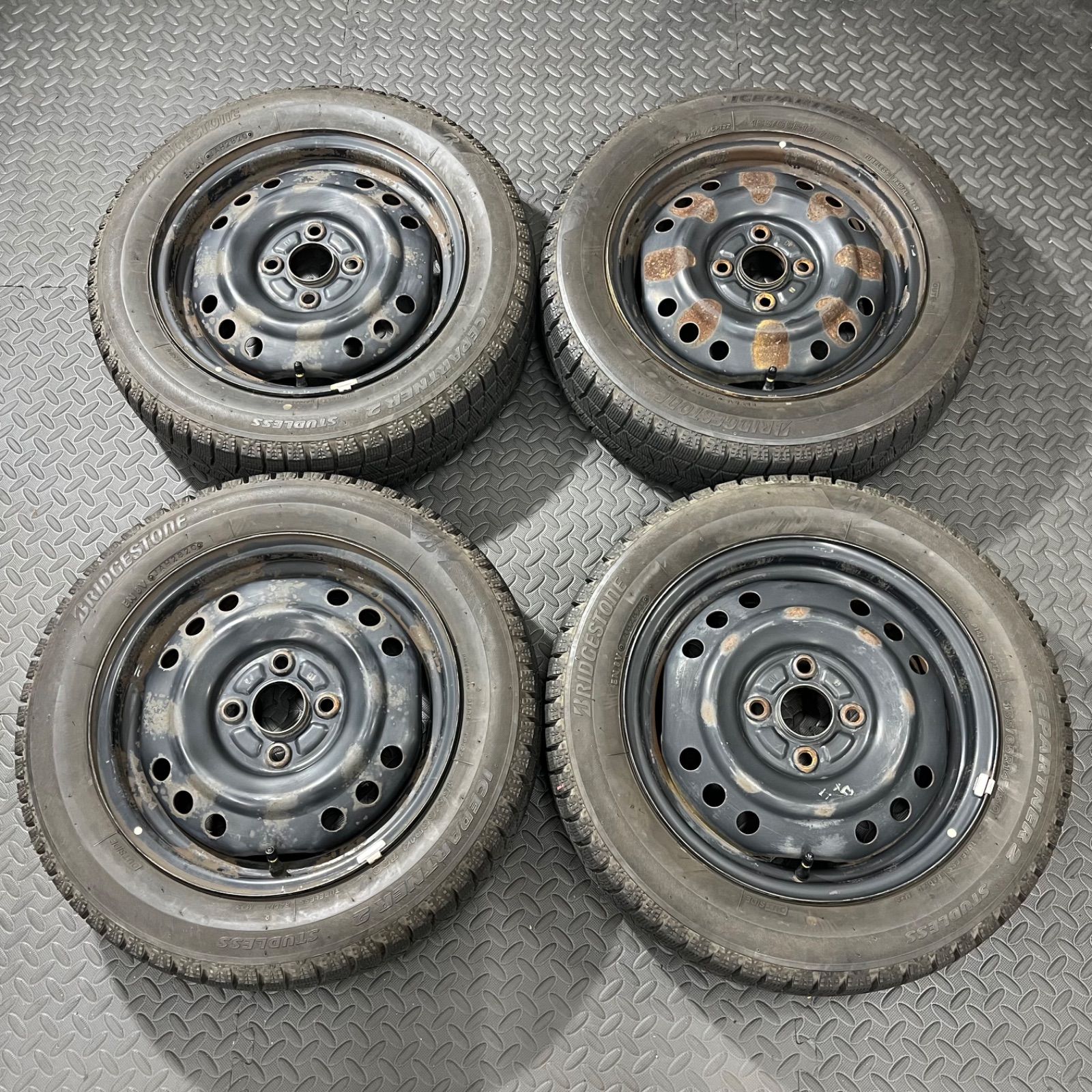 20年製 155 65 R 14 ブリヂストン アイスパートナー2 ダイハツ タント ムーヴ ミラ コンテ スタッドレスタイヤ 冬タイヤ 1260 E