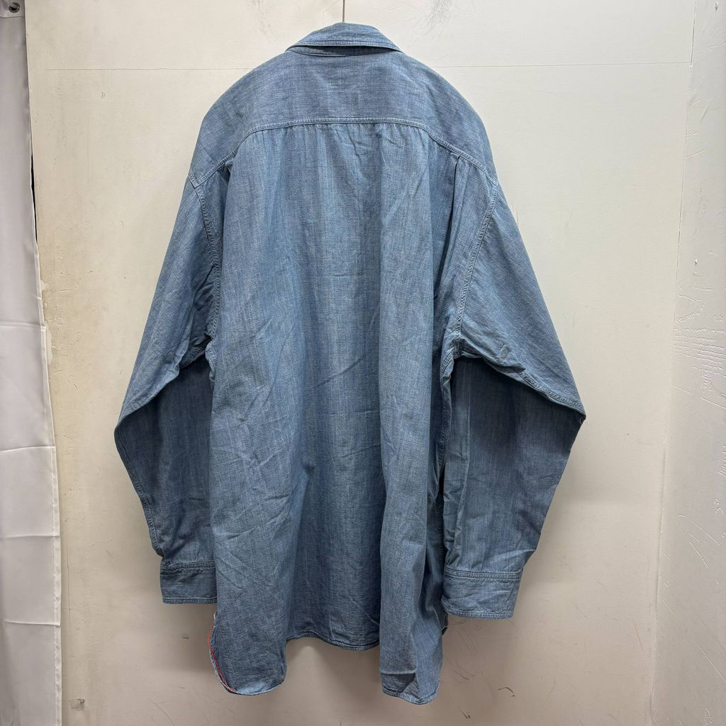 BEAMS × Buzz Rickson’s ビームス バズリクソンズ Chambray Shirt 長袖シャツ 11-11-6614-086 ブルー系 size 16-16 1|2 中目黒A 11