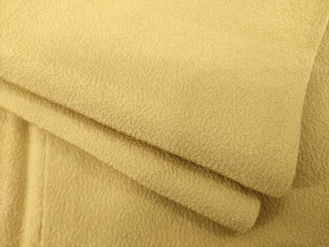 平和屋着物●上質な色無地 黄朽葉色 正絹 ck