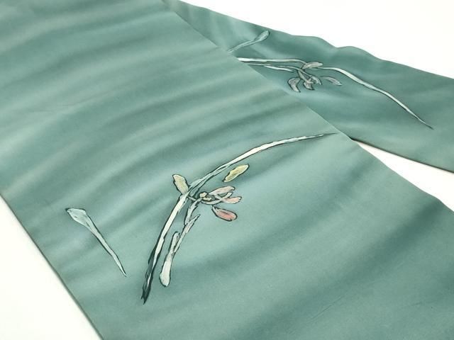 平和屋着物 塩瀬 九寸名古屋帯 作家者 ろうけつ染め 霞草花文 正絹 ob