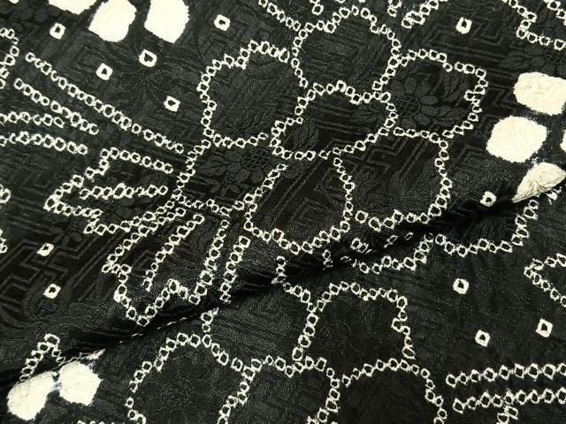 平和屋着物○訪問着 絞り 草花文 黒地 正絹 逸品 AABD0457fy - メルカリ