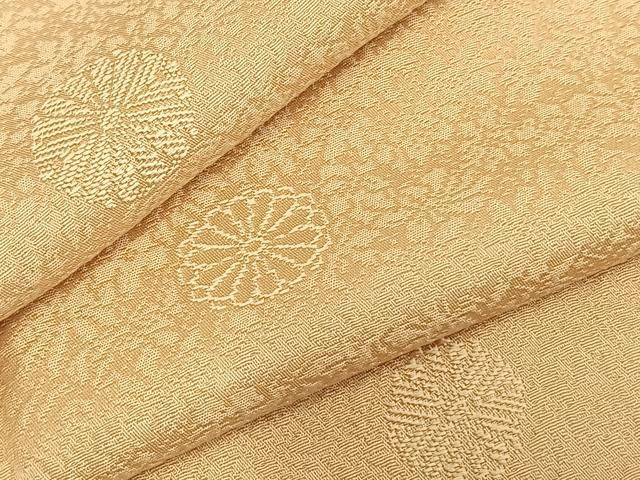 平和屋着物 上質な色無地 舞花地紋 香色 正絹 fy