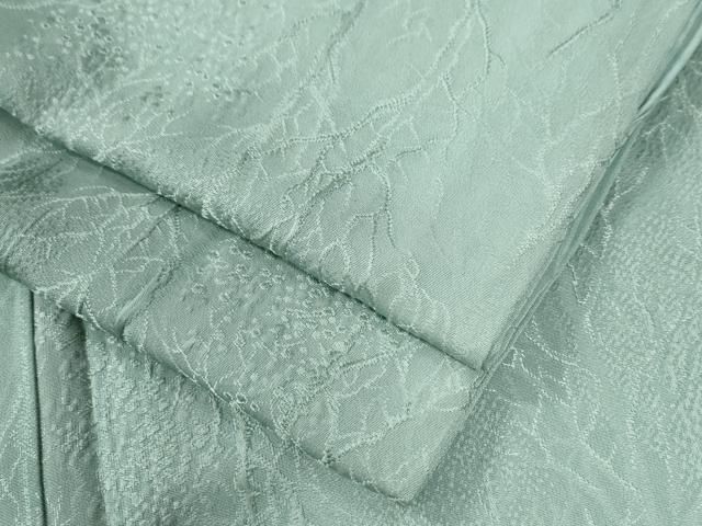 平和屋着物●上質な色無地 樹林地紋 薄萌葱色 正絹 yc