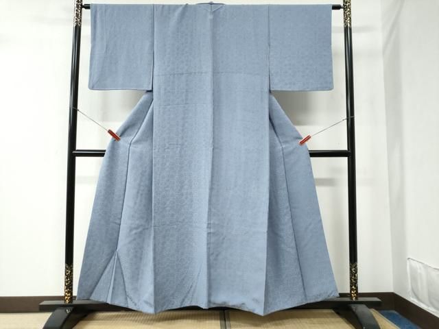 平和屋着物 上質な色無地 更紗花唐草地紋 淡藤色 正絹 yc