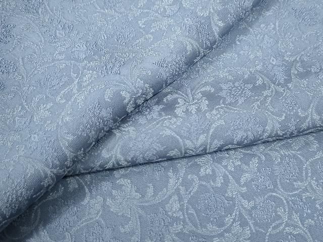 平和屋着物 上質な色無地 更紗花唐草地紋 淡藤色 正絹 yc