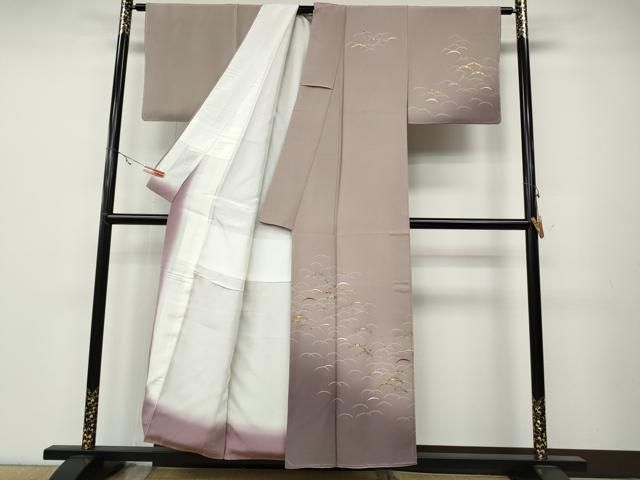 平和屋着物○訪問着 雪芝文 暈し染め 金彩 正絹 逸品 未使用