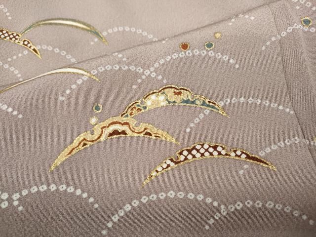 平和屋着物○訪問着 雪芝文 暈し染め 金彩 正絹 逸品 未使用
