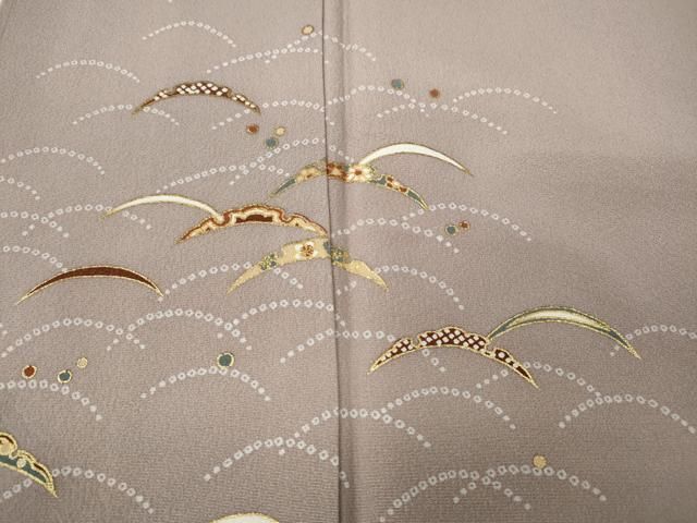 平和屋着物○訪問着 雪芝文 暈し染め 金彩 正絹 逸品 未使用