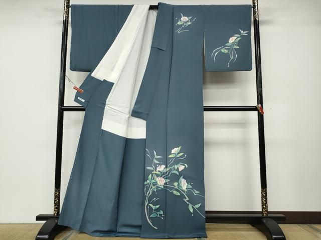 平和屋着物○本加賀友禅作家 毎田健治 訪問着 枝花文 暈し染め 正絹