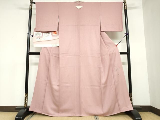 平和屋着物 京加賀友禅 百貫達雄監修 色無地 加賀の四季 鴇浅葱色 反端付き 正絹 ud