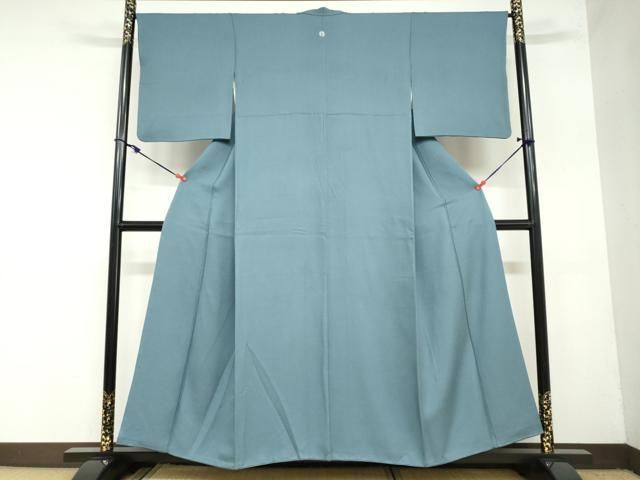 平和屋着物 上質な色無地 霞地紋 錆御納戸色 正絹 ud