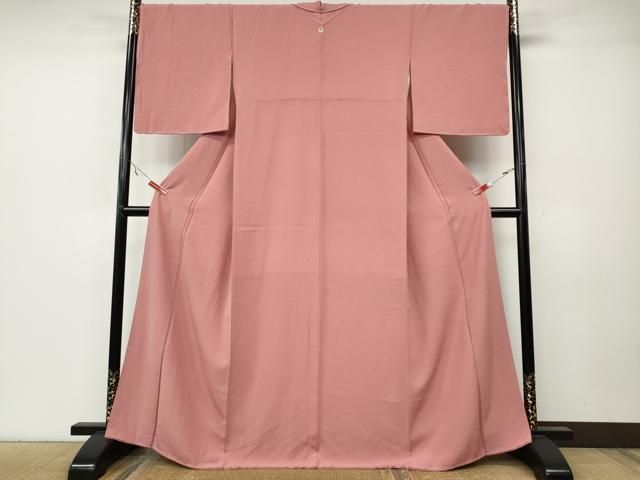 平和屋着物 上質な色無地 薄紅色 正絹 ut