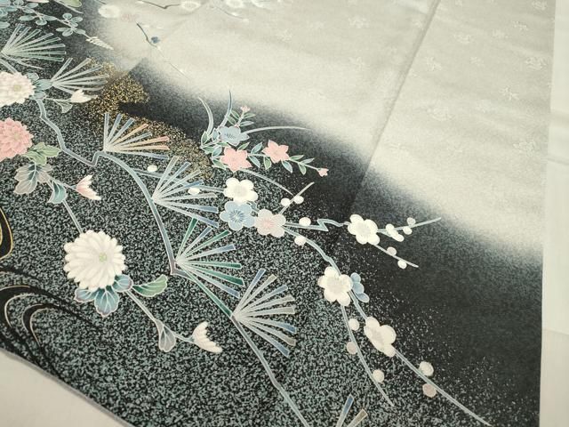 平和屋着物○訪問着 流水 松竹梅 たたき染め 金彩 正絹 逸品