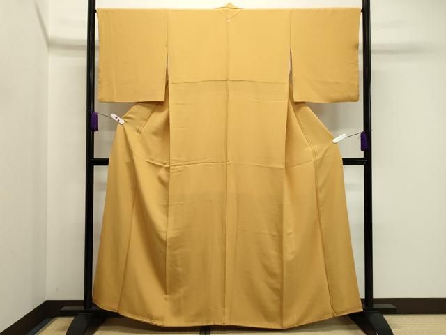 平和屋着物 上質な色無地 柑子色 正絹 dy