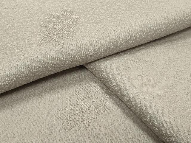 平和屋着物●上質な色無地 舞花地紋 薄雲鼠色 正絹 gh