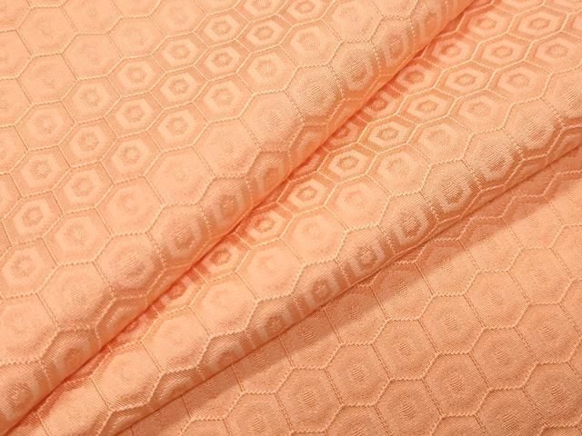 平和屋着物●上質な色無地 亀甲地紋 淡香色 正絹 gh