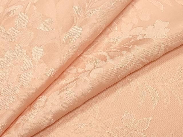 平和屋着物 上質な色無地 草花地紋 洗柿色 やまと誂製 正絹 gh